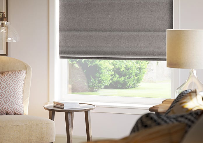 Esme, Weathered Grey - Motorised Roman Blind - Image 5